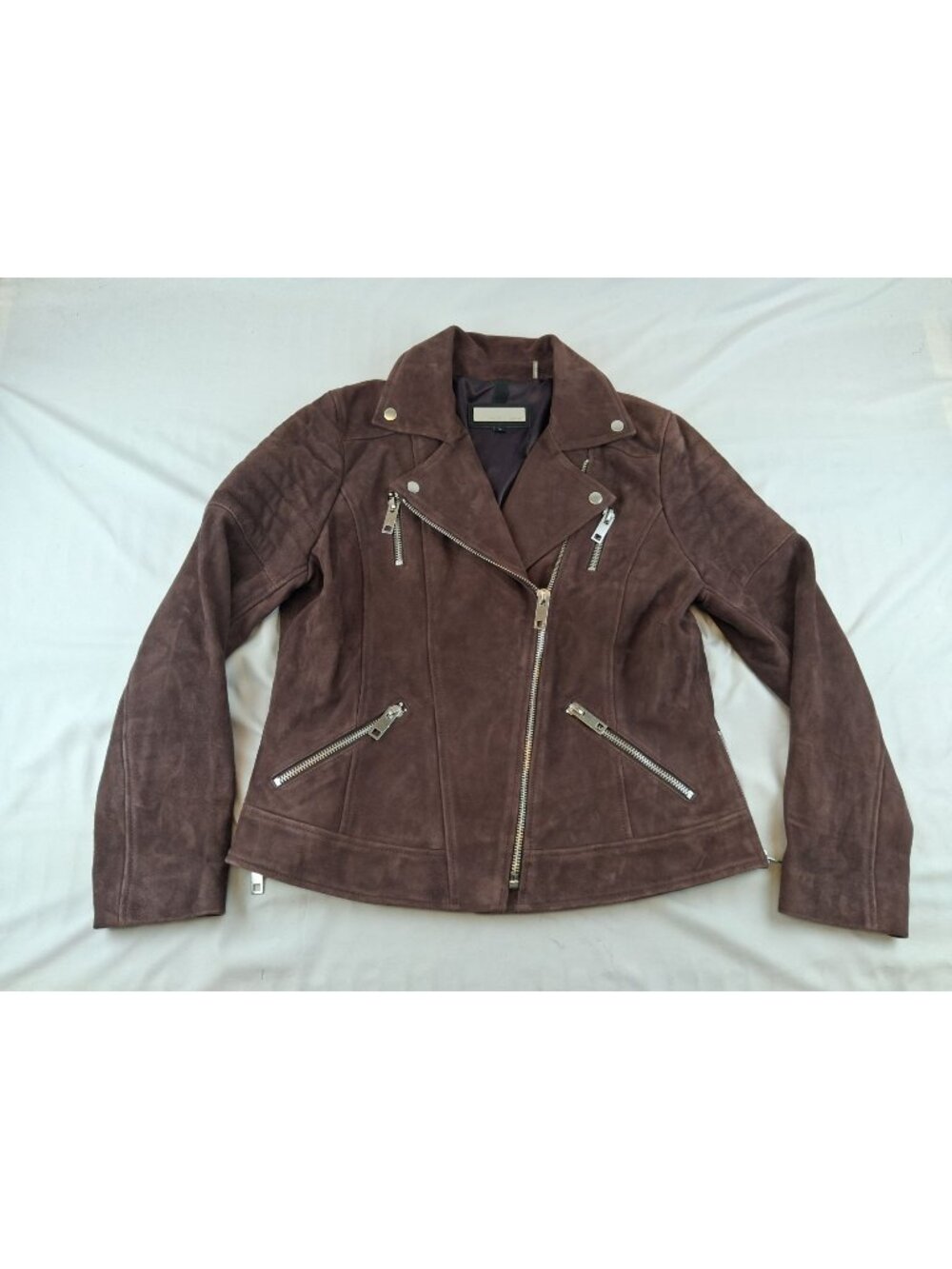 Wilsons Leather Suede Quilted Moto Jacket Size Large
